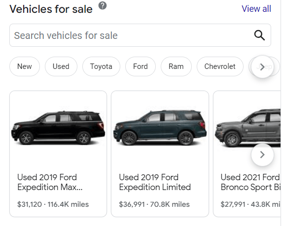 Google Announces Vehicle Listings Structured Data